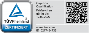 TÜV-Rheinland Zertifikat